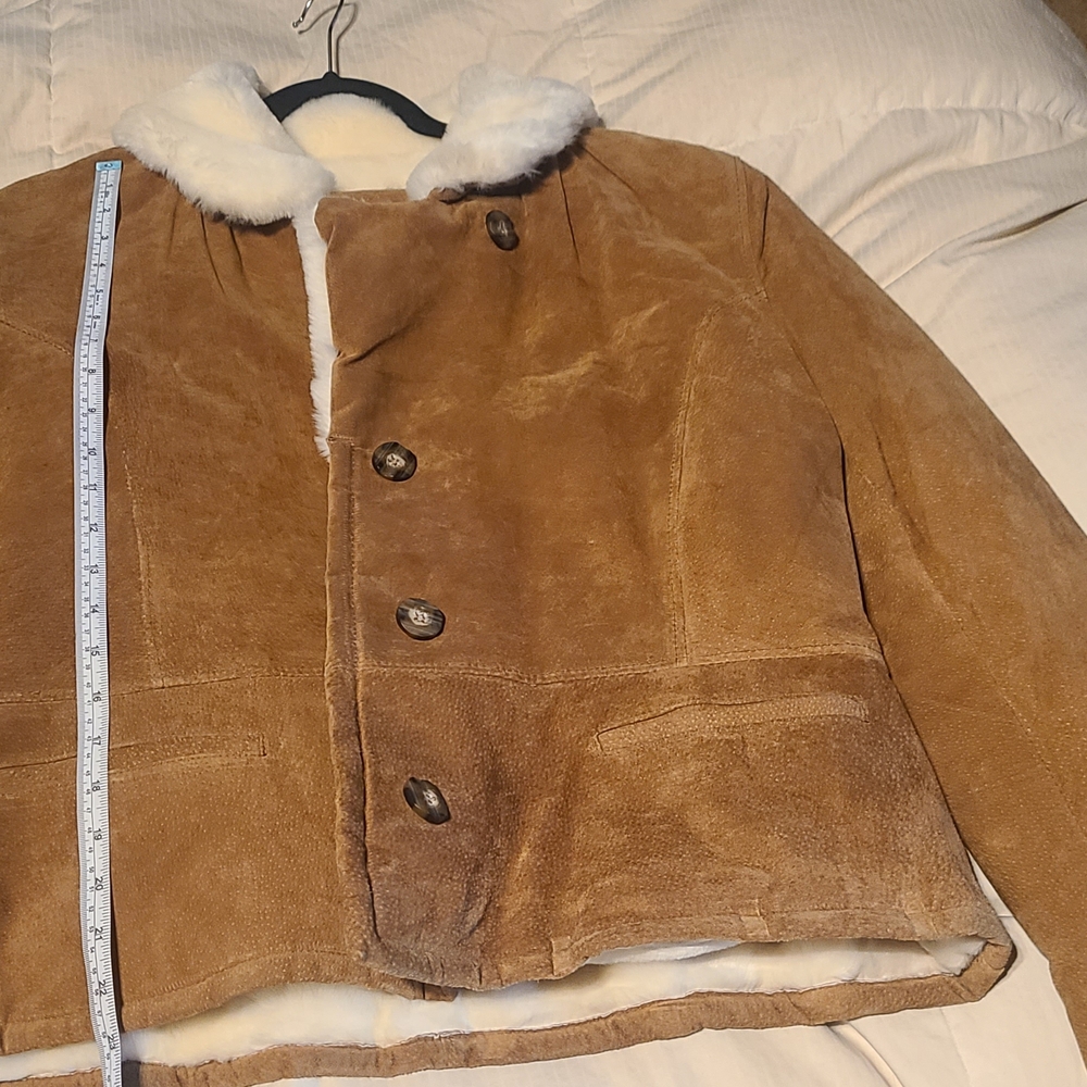 Women's Brown Shearling Jacket - image 4